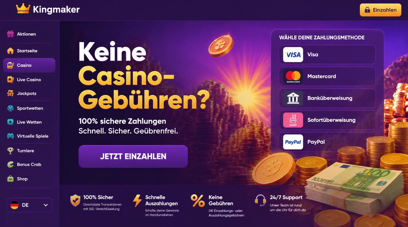 Einzahlungsmethoden und Gebührenübersicht